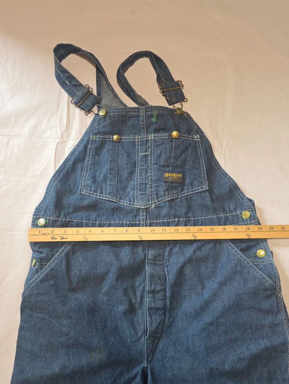 OshKosh B'gosh VTG 70's Vestbak Union Made Sanforized Denim Bib Overalls 38x28